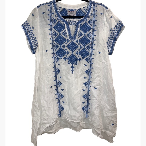 Johnny Was Azure Boho Drape Top - Picture 7 of 7